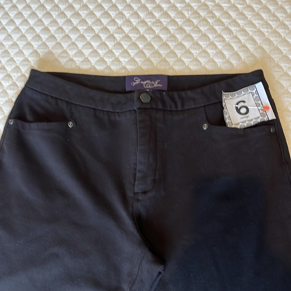 NYDJ Ponte knit Stretch Slim Cut Pants size 8 Dark Brown #6